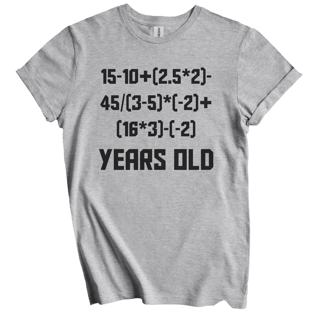 15th Birthday Shirt – 15 Years Old Algebra Equation Math T-Shirt