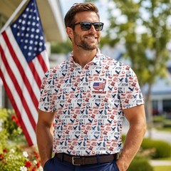 Custom Name 250th Anniversary Patriotic Polo United States Of America (S-5XL)