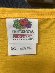 Fruit of the Loom HD Heavy Cotton Men’s Sleeveless T-Shirt, 3XL, Gold