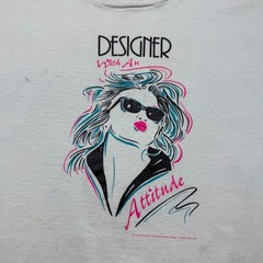 Vintage 80s Designer With An Attitude Single Stitch Graphic T-Shirt USA Made XL