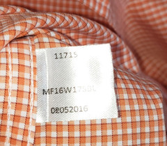 Peter Millar Crown Finish Button Down Shirt Mens Orange White Micro Check Size L