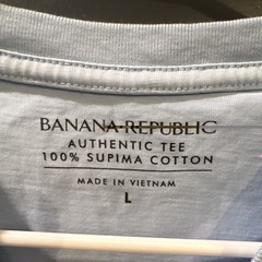 Banana Republic Men’s Short Sleeve Crew Neck Premium Wash Tee Large Baby Blue