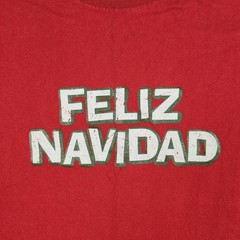 Vintage Feliz Navidad Shirt Mens Medium Red Christmas Holiday Funny Graphic Y2k