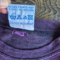 Vintage Gooses Aboriginal Art Animal Australia T-Shirt Cotton Acid-Purple Sz.M