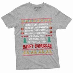 Men’s Holiday Funny Shirt Merry Christmas Happy Hanukkah T-shirt classic movie T