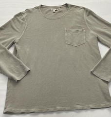 Toad&Co Shirt Mens XL Beige Long Sleeve Hemp Organic Cotton Pocket Modfield Crew