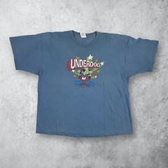 Vintage 90s Y2K Underdog Cartoon Promo Graphic T-Shirt Blue Size 2XL