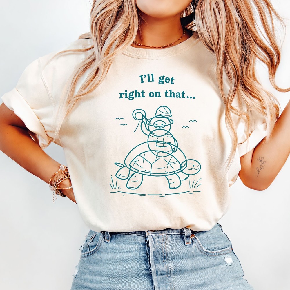 Funny Cartoon Turtle T-Shirt For Summer Beach Casual Wear Vacation Graphic Tee