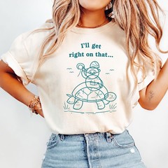 Funny Cartoon Turtle T-Shirt For Summer Beach Casual Wear Vacation Graphic Tee
