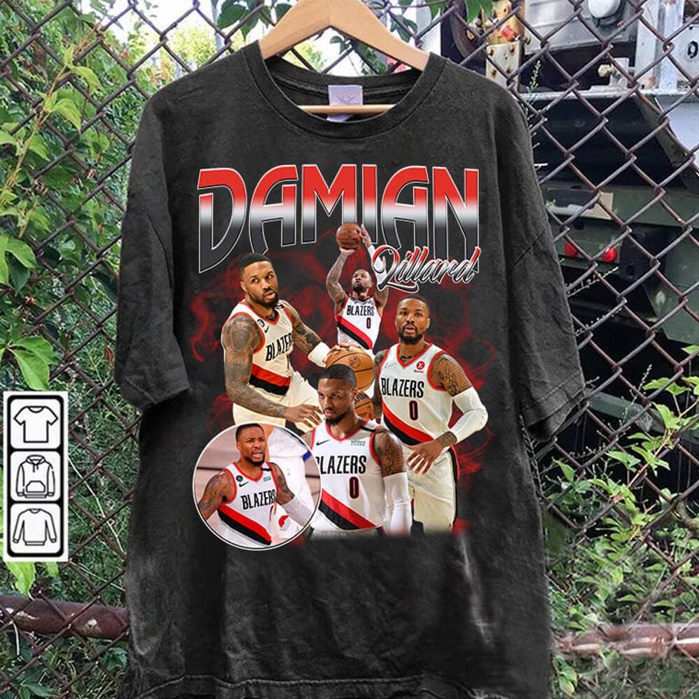 Vintage 90s Damian Lillard T-Shirt – Damian Lillard Hoodie – Retro American Bask