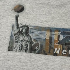 Vintage 2000s ESPN Zone New York Shirt Mens L Gray Statue Liberty Football Tee