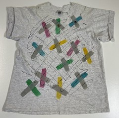 Vintage Hand Painted Glitter T Shirt Sz XL Abstract Custom Art To Wear 90s