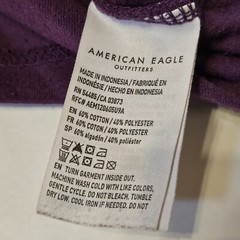 Americal Eagle Mens SZ LG New York Seventy Seven Purple Short Sleeve T-Shirt