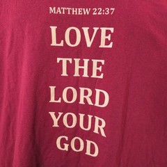 Christian T Shirt Mens Size XL Red Love The Lord Your God Matthew 22:37