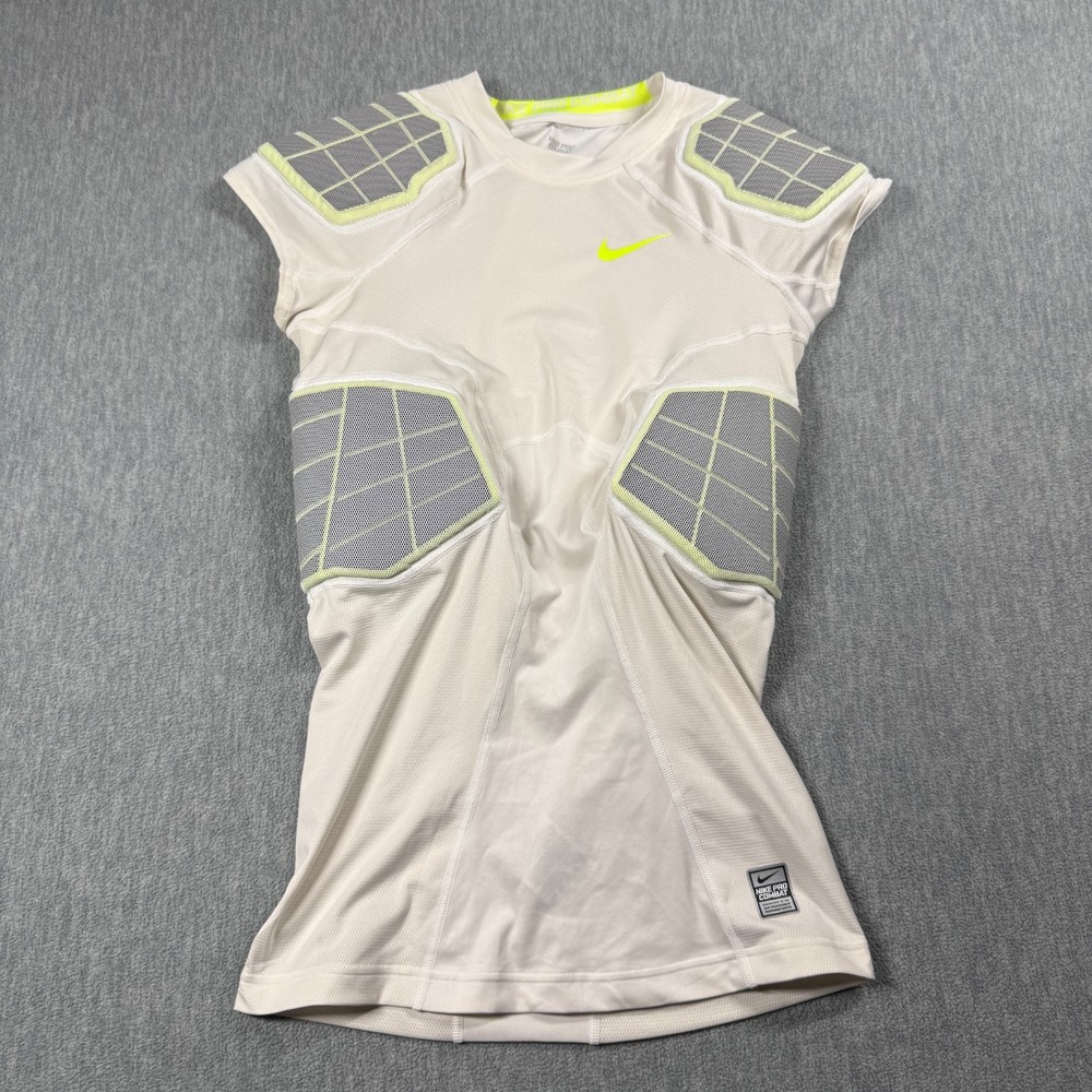 Nike Shirt Mens M White Pro Combat Padded Football Compression Jersey Sleeveless