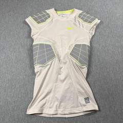 Nike Shirt Mens M White Pro Combat Padded Football Compression Jersey Sleeveless