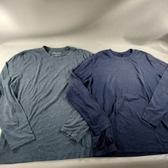 Lot of 10 Crew Neck Pull Over Long Sleeve T-shirts Mens Size M/L/XL