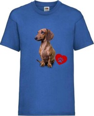 Brown Dachshund Dog Pet Heart Family Novelty T Shirt Various Colours And Sizes