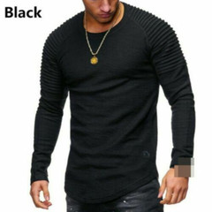 Blouse Tops Muscle Long Casual Slim Fit Tee Sleeve O Neck Men’s T-shirt S-3XL