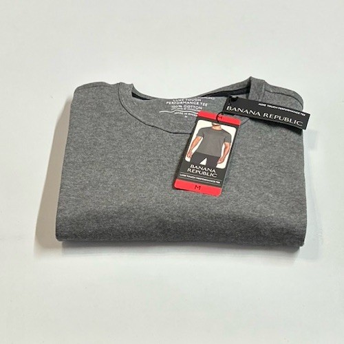 Banana Republic Men’s Luxe Touch Performance Tee, Gray, Size M
