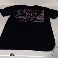 Sanrio Hello Kitty Cafe Men’s Black Graphic Print Crew Neck Tee Shirt M