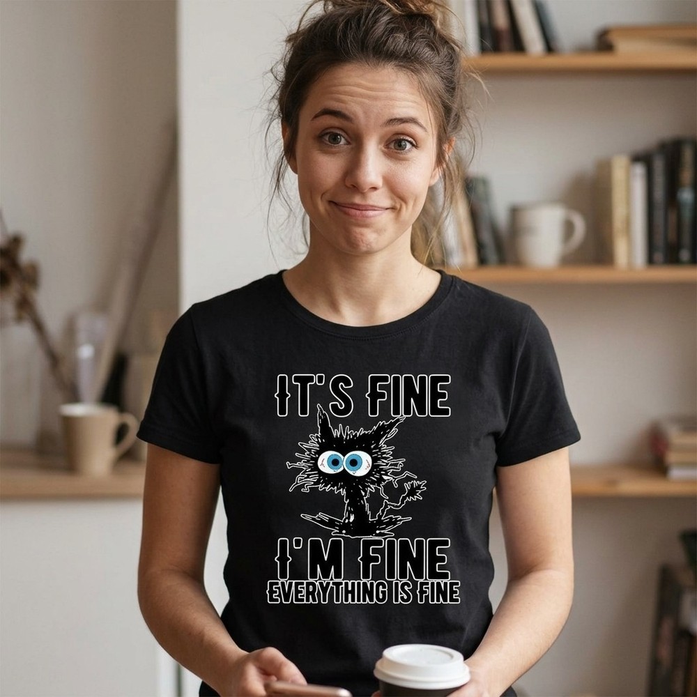 It’s Fine I’m Fine Tee Funny Relatable Humor Shirt Unisex Graphic Comfort Tee
