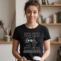 It’s Fine I’m Fine Tee Funny Relatable Humor Shirt Unisex Graphic Comfort Tee