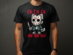 Funny Cat T-Shirt Horror Cat Shirt Halloween T-Shirt Cat Lovers Gift Cat Costume