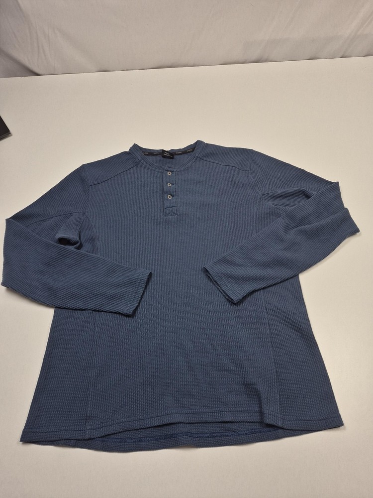 Kuhl Konflikt Henley Shirt Men’s Large Blue Long Sleeve Waffle Thermal Outdoor