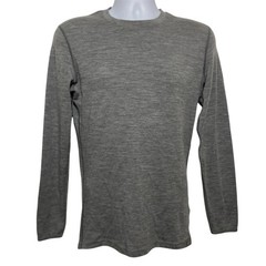 Meriwool Layers 250G Grey Merino Wool Base Layer Long Sleeve Shirt Grey Mens M