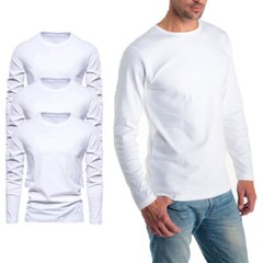 Mens Long Sleeve T shirt Plain Casual Work Pack Of 3/4 Premium Lot Tee Top