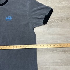 Vintage Dell Intel Core 2 Extreme Ringer Graphic Gray Tshirt Mens Size Large