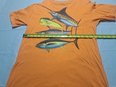 Guy Harvey T-Shirt Mens Ocean Sport Fishing Offshore Bluewater Medium Orange