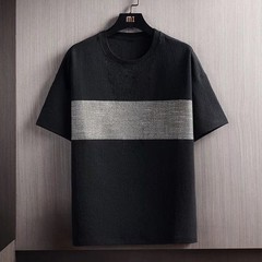 New Men’s Polyester Fiber Plain Crew Neck Ice Silk Short Sleeves T-Shirt M-3XL