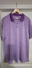 BCG Men’s Polo Golf Shirt 2XL Purple Striped