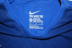 Men’s Nike Blue/Silver Foil Swoosh Graphic T-shirt (Medium)