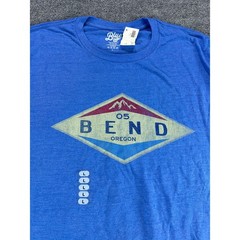NWT Blue 84 Bend Oregon Graphic T-Shirt Mens Large Royal Blue Heather Tri-Blend
