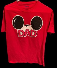 Disney Mickey Mouse T-Shirt NWOT DAD Medm Red Family Trip Gift Fast Handling