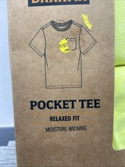 Brahma T-Shirt Small 34-36 Yellow Pocket Tee 2 Pack Relaxed Fit Moisture Wicking