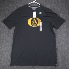 Volcom Mens Medium Black Elliptical Stone Logo Organic Cotton T-Shirt NWT