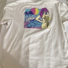 Billabong Premium Tee Men’s L White Cotton Knit Graphic Print Crew Neck T-Shirt