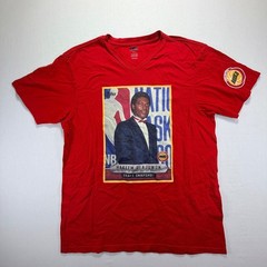 CSG Mens Hakeem Olajuwon Houston Rockets Draft Snapshot Red V Neck T Shirt XL