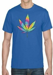 Adult DryBlend® T-Shirt – ( TIE DYED LEAF – PRIDE / WEED / 420)