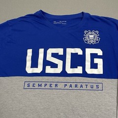 Under Armour Shirt Mens 2XL Gray Blue USCG Coast Guard Semper Paratus Heat Gear