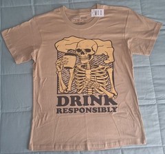BROOKLYN VERTICAL- MENS- DRINK RESPONSIBLY- SIZE M- NWT- SKELETON