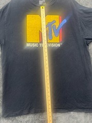 Vintage MTV Music Television T Shirt Mens Large Black Graphic Print Logo Cotton