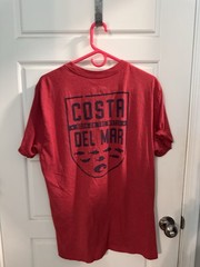 Costa Del Mar Red Men’s Species Shield Tshirt L Beach Fishing Outdoors