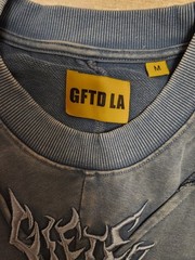 GFTD LA Men’s Blue Textured Front Web Tshirt-Great Quality Cotton Fabric-Medium