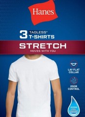 Hanes Men’s T-Shirt Size XL Solid White Crew Neck Tagless Short Sleeves 3 Pack