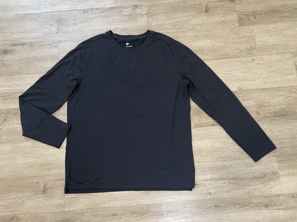 ALL IN MOTION Men’s Sz L Black Long Sleeve Performance Shirt Running T-Shirt
